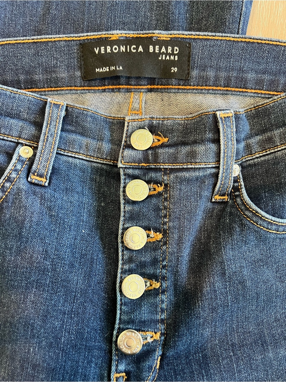 Veronica Beard Beverly Skinny Flare High-Rise Button-Fly Flare Jeans size 29 - Picture 4 of 9